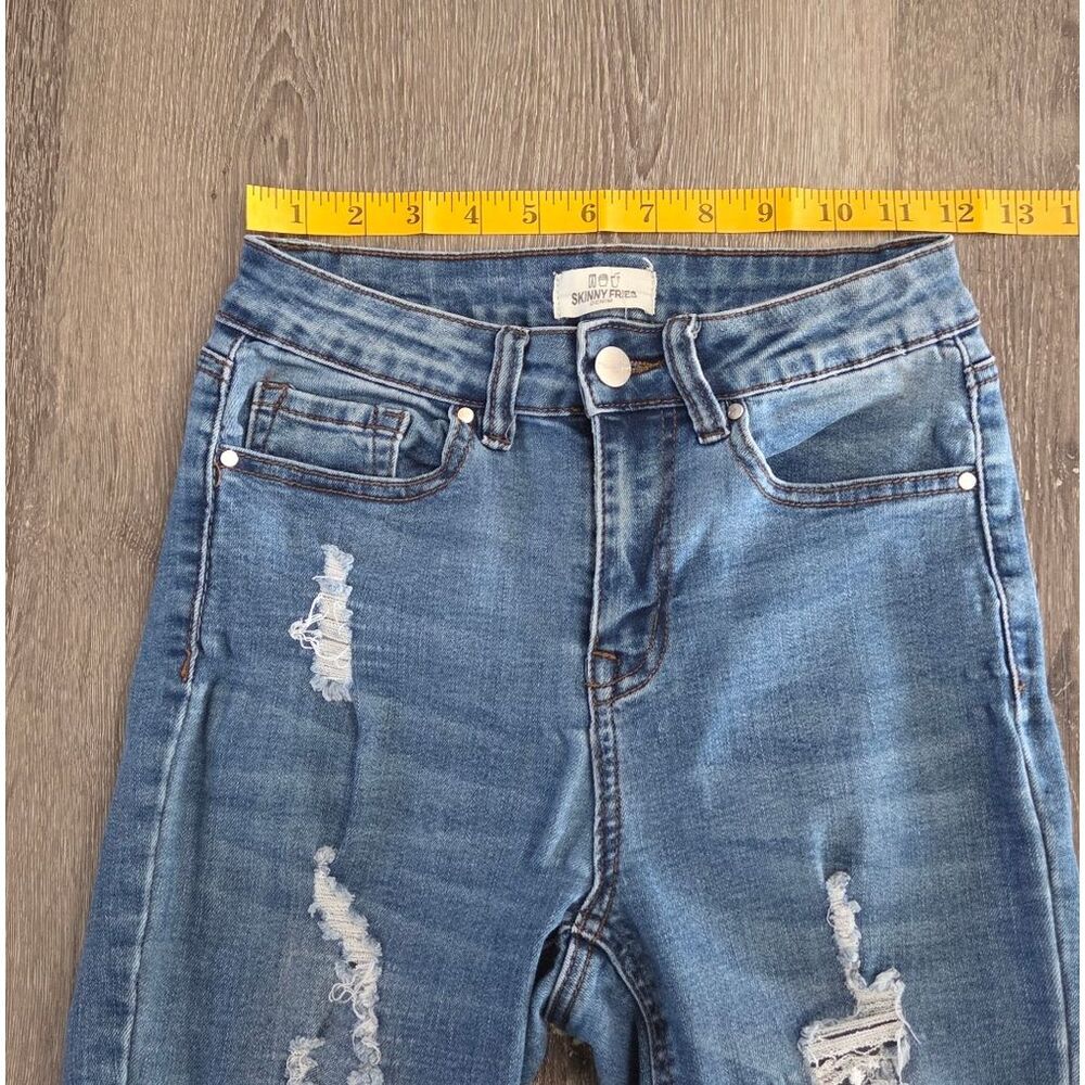 Skinny Fries Denim Distressed High Rise  Skinny Jeans Size 3 - Picture 6 of 8